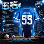Custom Full Button Baseball Jersey #4 – Player Name, Number & Logo