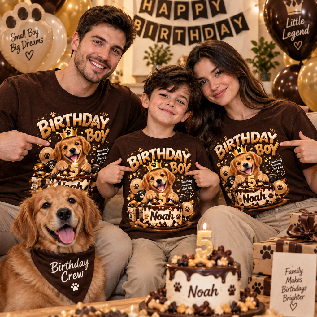 Kids Birthday Party T-Shirt – Custom Name & Age Tee for Boys and Girls