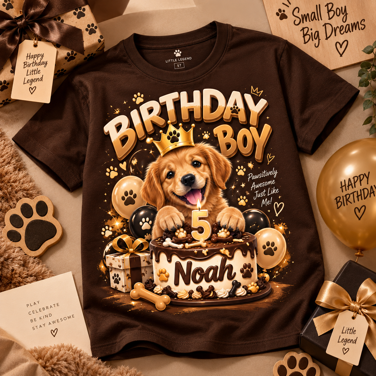 Kids Birthday Party T-Shirt – Custom Name & Age Tee for Boys and Girls