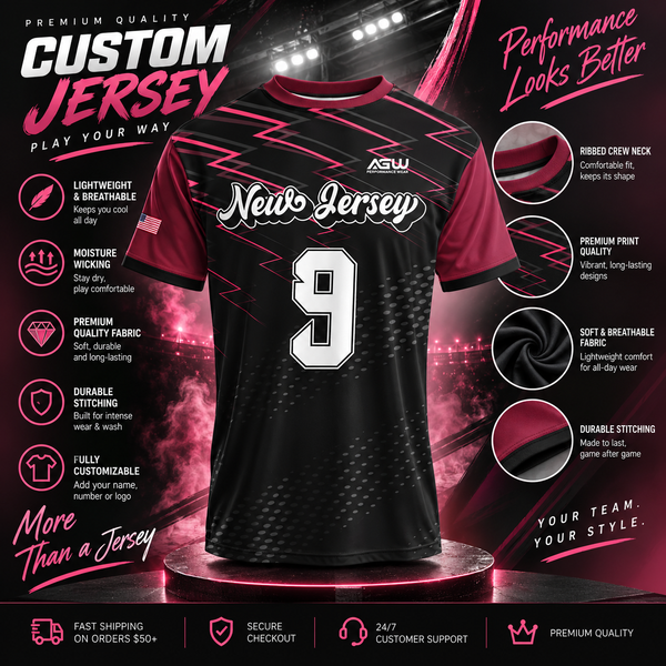 Custom Crewneck Soccer Jersey #7 – Player Name, Number & Logo