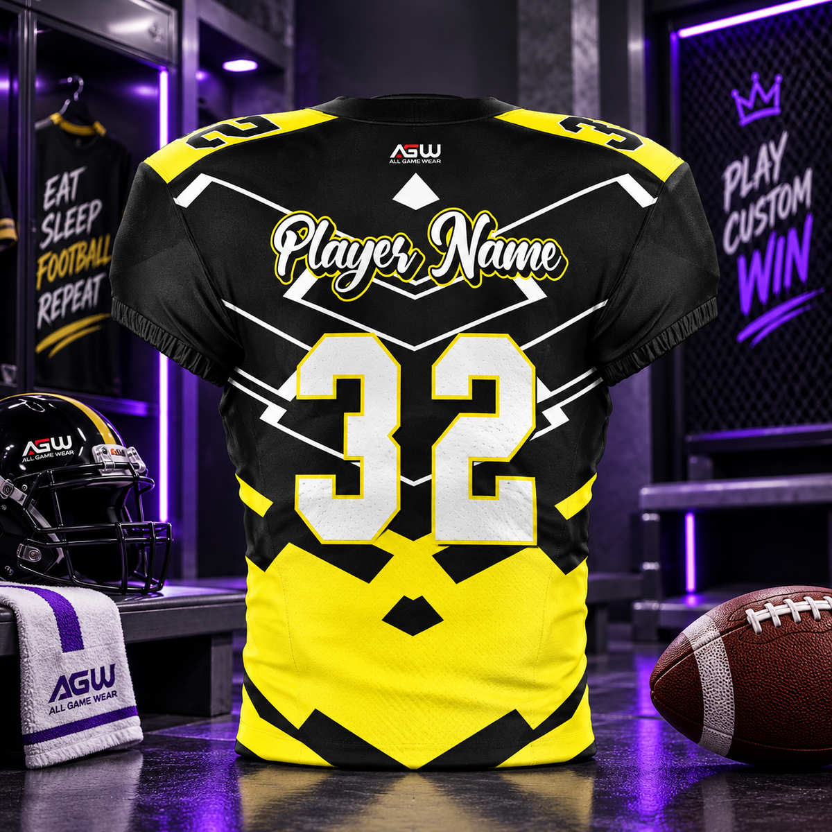 Custom Football Jersey #2– Sublimated Youth & Adult Team Uniform with Name, Number & Logo