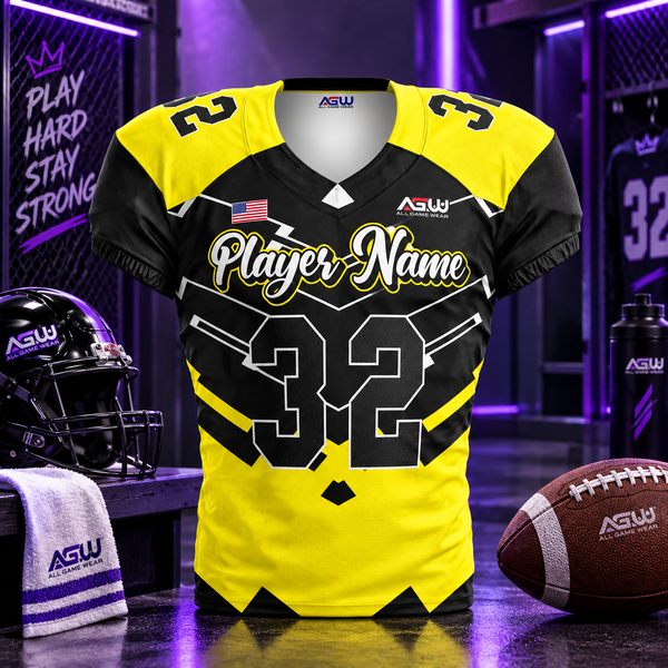 Custom Football Jersey #2– Sublimated Youth & Adult Team Uniform with Name, Number & Logo