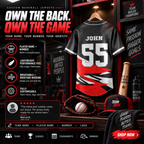 Custom Full Button Baseball Jersey #2 – Player Name, Number & Logo