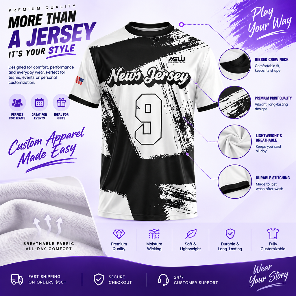 Custom Crewneck Soccer Jersey #13 – Player Name, Number & Logo