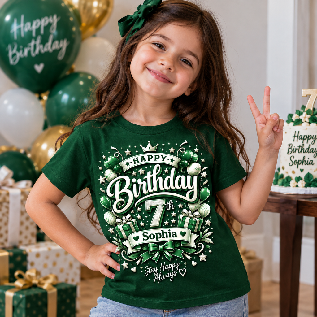 1st to 10th Birthday T-Shirt for Kids – Custom Number Birthday Party Tee
