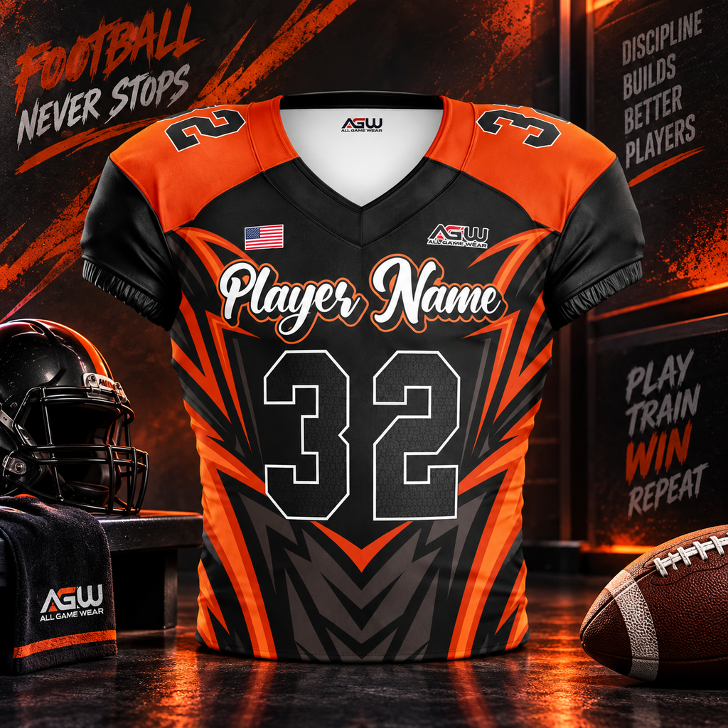 Custom Football Jersey #3 – Sublimated Youth & Adult Team Uniform with Name, Number & Logo