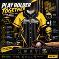Custom Full Button Baseball Jersey #3 – Player Name, Number & Logo